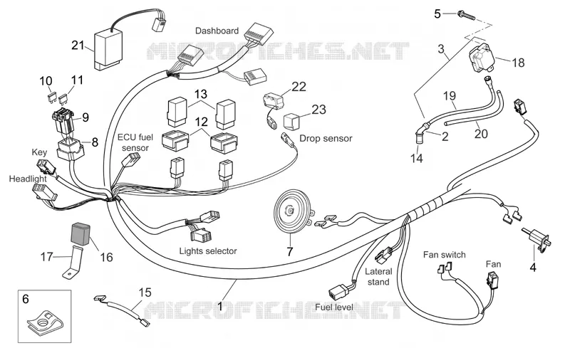Circuit electrique AV Aprilia APRILIA-SCOOTER 250 ATLANTIC 2006  Atlantic