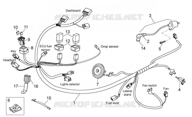 Circuit electrique AV Aprilia APRILIA-SCOOTER 125 ATLANTIC 2010  Atlantic E3