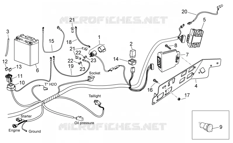 Circuit electrique arrière Aprilia APRILIA-SCOOTER 125 ATLANTIC 2010  Atlantic E3