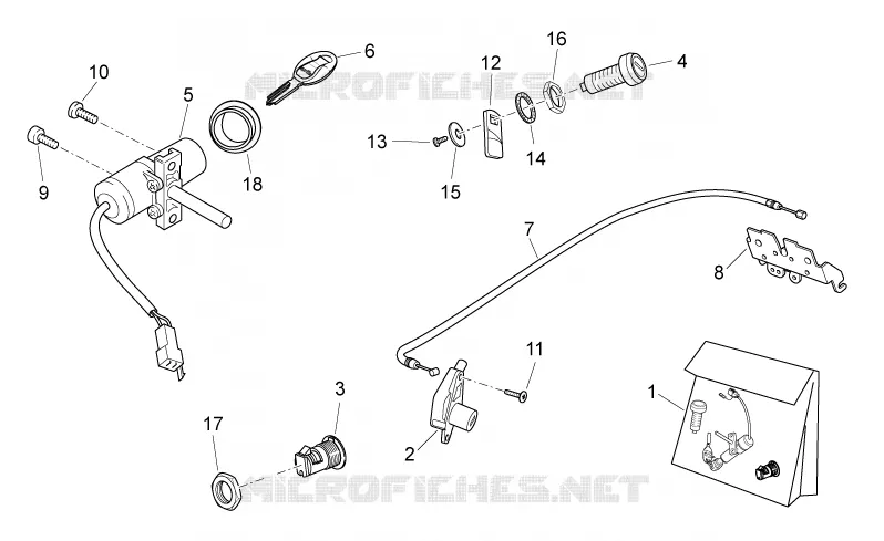 Kit serrure Aprilia APRILIA-SCOOTER 300 ATLANTIC 2012  Atlantic