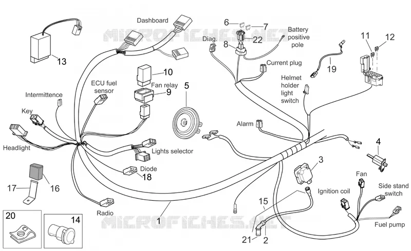 Circuit electrique I Aprilia APRILIA-SCOOTER 400 ATLANTIC 2007  Atlantic Sprint